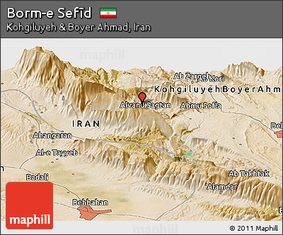 Satellite Panoramic Map of Borm-e Sefīd
