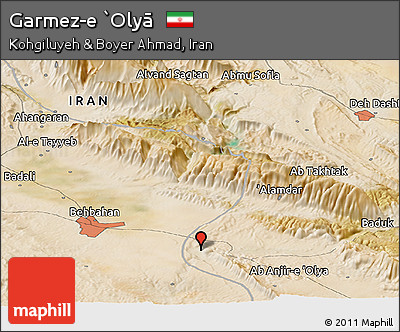 Satellite Panoramic Map of Garmez-e `Olyā