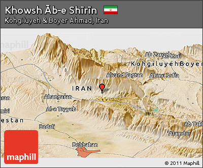 Satellite Panoramic Map of Khowsh Āb-e Shīrīn