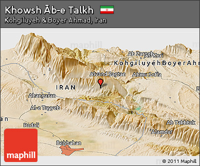 Satellite Panoramic Map of Khowsh Āb-e Talkh