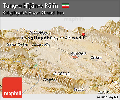 Satellite Panoramic Map of Tang-e Hījān-e Pā'īn