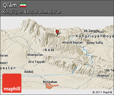 Shaded Relief Panoramic Map of Qīām