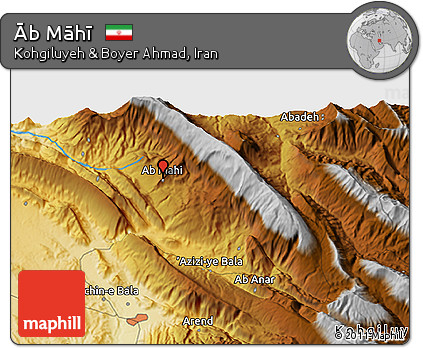 Physical 3D Map of Āb Māhī