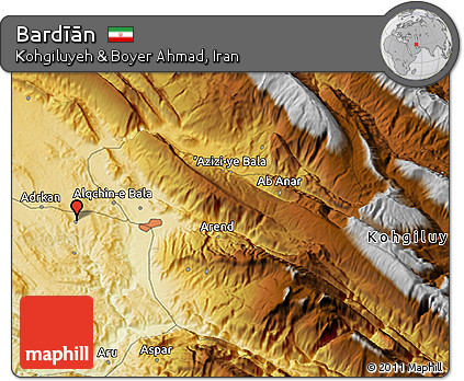 Physical 3D Map of Bardīān