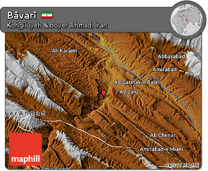 Physical 3D Map of Bāvarī