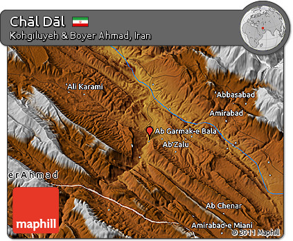 Physical 3D Map of Chāl Dāl