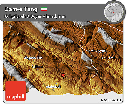 Physical 3D Map of Dam-e Tang