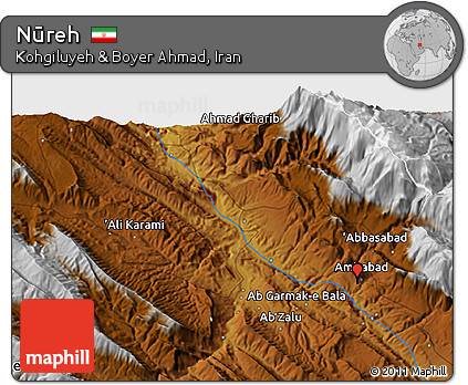 Physical 3D Map of Nūreh