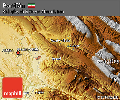 Physical 3D Map of Bardīān