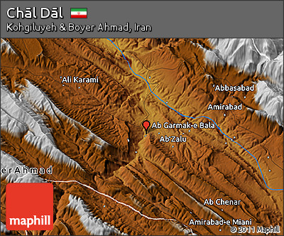 Physical 3D Map of Chāl Dāl