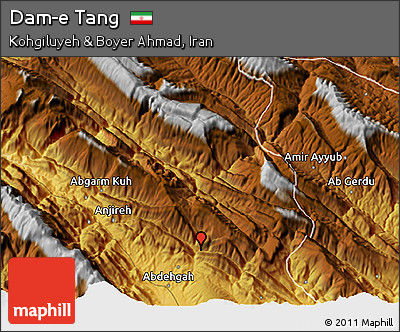 Physical 3D Map of Dam-e Tang