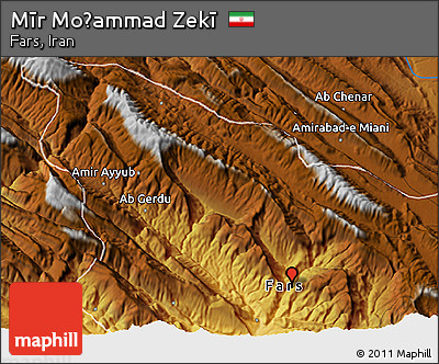Physical 3D Map of Mīr Moḩammad Zekī