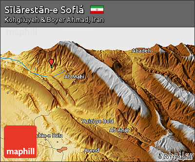 Physical 3D Map of Sīlārestān-e Soflá