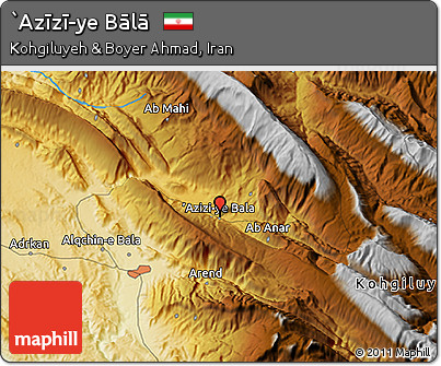 Physical 3D Map of `Azīzī-ye Bālā