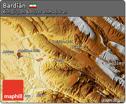 Physical 3D Map of Bardīān