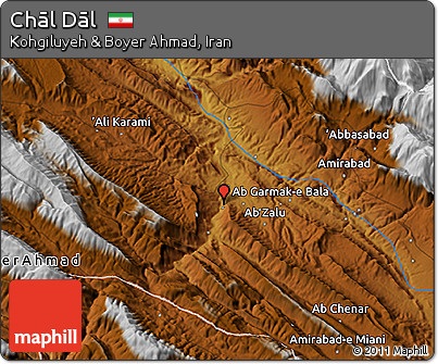 Physical 3D Map of Chāl Dāl