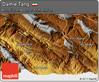 Physical 3D Map of Dam-e Tang