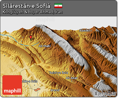 Physical 3D Map of Sīlārestān-e Soflá