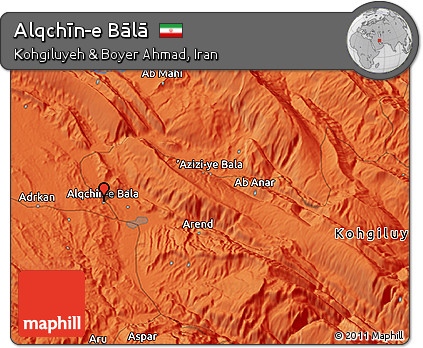 Political 3D Map of Alqchīn-e Bālā