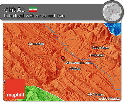 Political 3D Map of Chīt Āb