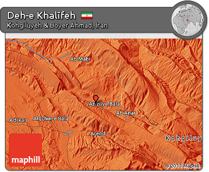 Political 3D Map of Deh-e Khalīfeh