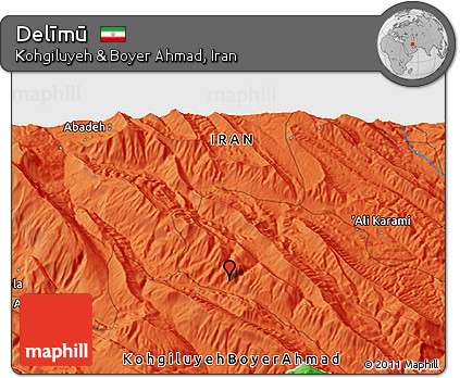 Political 3D Map of Delīmū