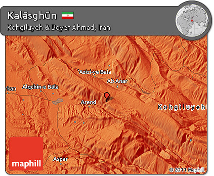 Political 3D Map of Kalāsghūn