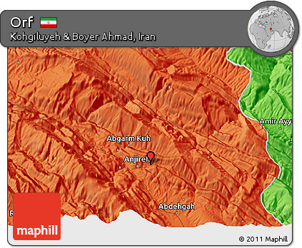 Political 3D Map of Orf
