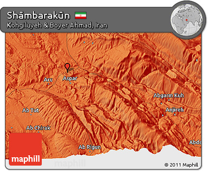 Political 3D Map of Shāmbarakūn