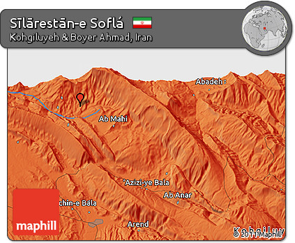 Political 3D Map of Sīlārestān-e Soflá