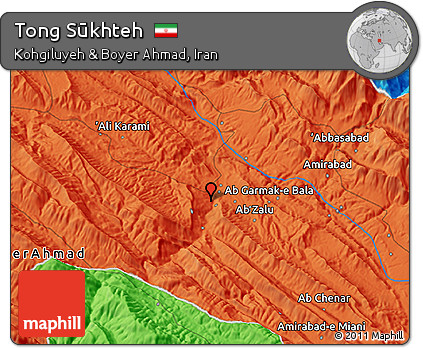 Political 3D Map of Tong Sūkhteh