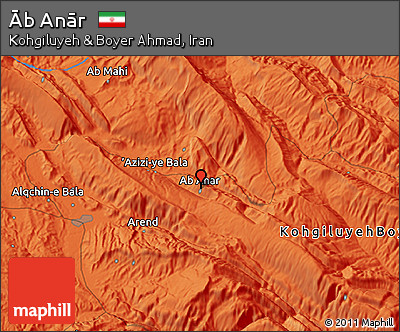 Political 3D Map of Āb Anār