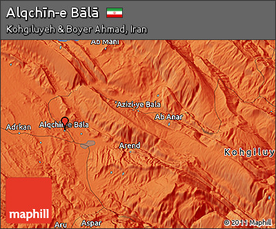 Political 3D Map of Alqchīn-e Bālā