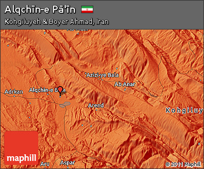 Political 3D Map of Alqchīn-e Pā'īn
