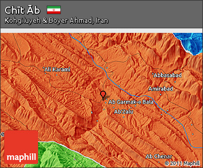 Political 3D Map of Chīt Āb