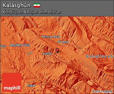 Political 3D Map of Kalāsghūn
