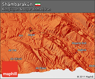 Political 3D Map of Shāmbarakūn