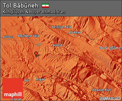 Political 3D Map of Tol Bābūneh