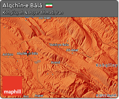 Political 3D Map of Alqchīn-e Bālā