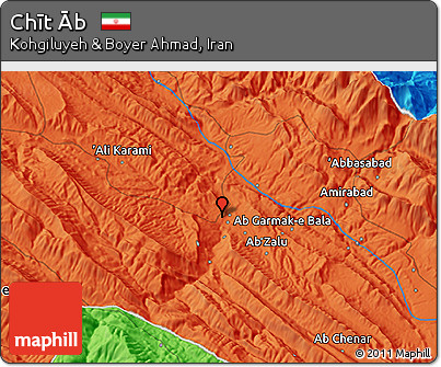 Political 3D Map of Chīt Āb