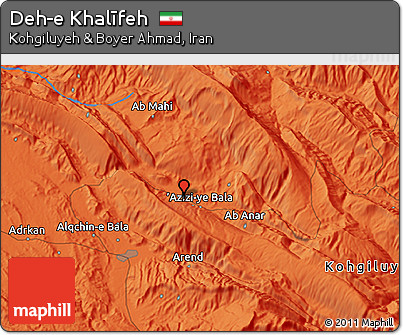 Political 3D Map of Deh-e Khalīfeh