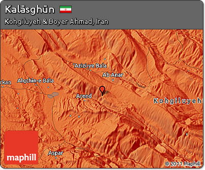Political 3D Map of Kalāsghūn