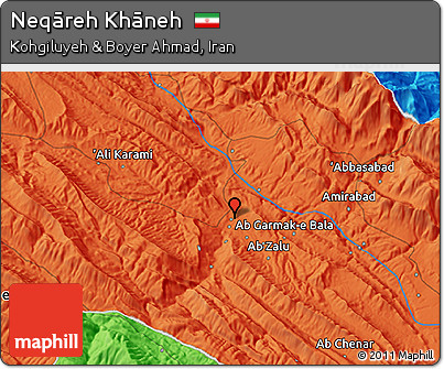 Political 3D Map of Neqāreh Khāneh