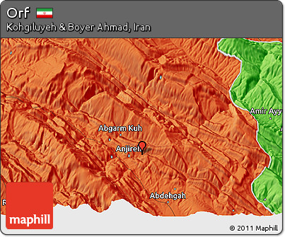 Political 3D Map of Orf