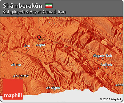 Political 3D Map of Shāmbarakūn