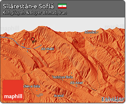 Political 3D Map of Sīlārestān-e Soflá