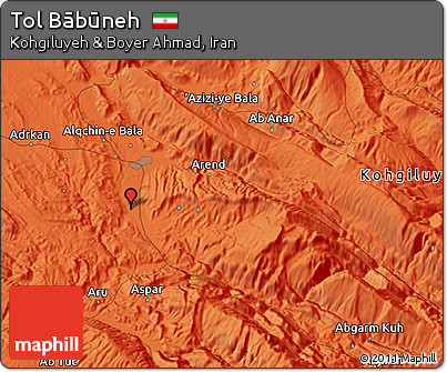 Political 3D Map of Tol Bābūneh