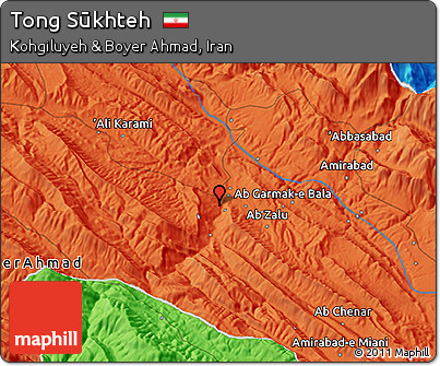 Political 3D Map of Tong Sūkhteh