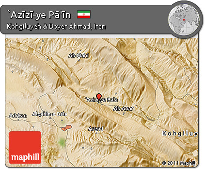Satellite 3D Map of `Azīzī-ye Pā'īn