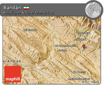 Satellite 3D Map of Bandān